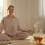 Découvrir la méditation dans un moment de calme quotidien, sans que cette scène ne témoigne d’un effet thérapeutique.