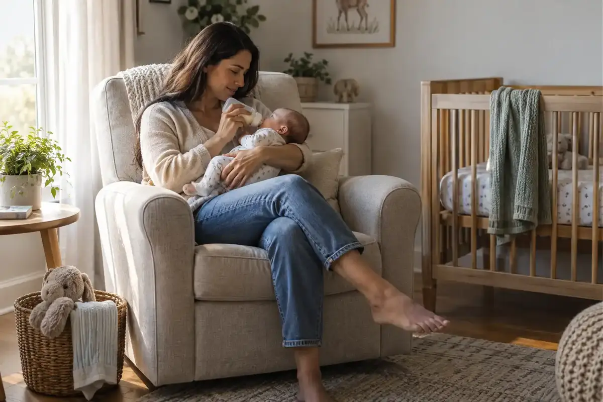 Choisir un fauteuil adapté aux repas avec bébé passe par l’essai de l’assise et des accoudoirs, selon le confort de chaque parent.