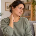 La couverture introduit les gestes de confort face à une douleur cervicale irradiant dans le bras, sans promettre d’effet sur sa cause.