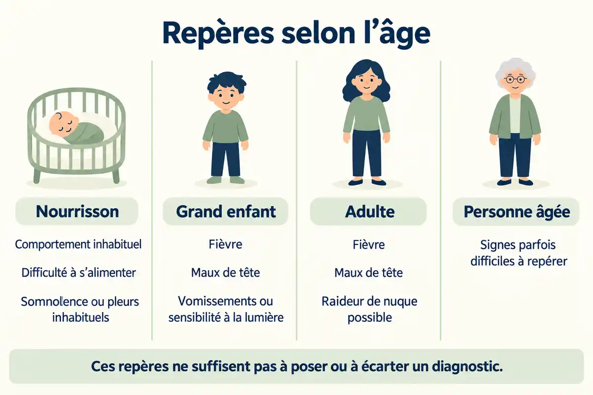 Les repères varient selon l’âge : les changements de comportement ou d’alimentation sont notamment à relever chez le nourrisson.